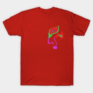 Funky Red Fire Flowers1 T-Shirt